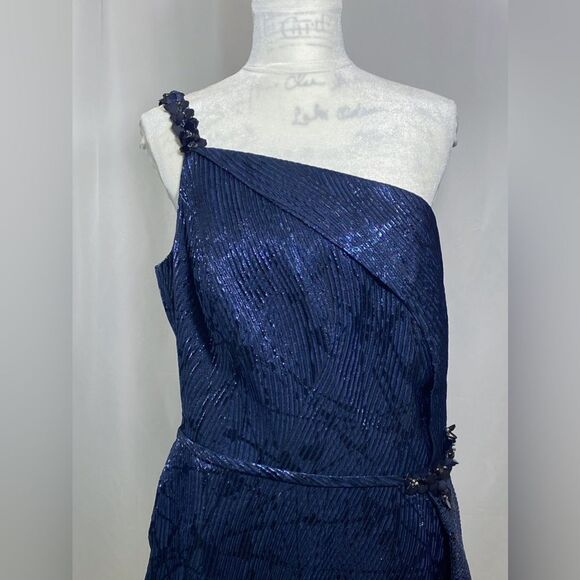 Teri Jon by Rickie Freeman Embellished One-Shoulder Midi-Dress size 18 - Picture 14 of 16